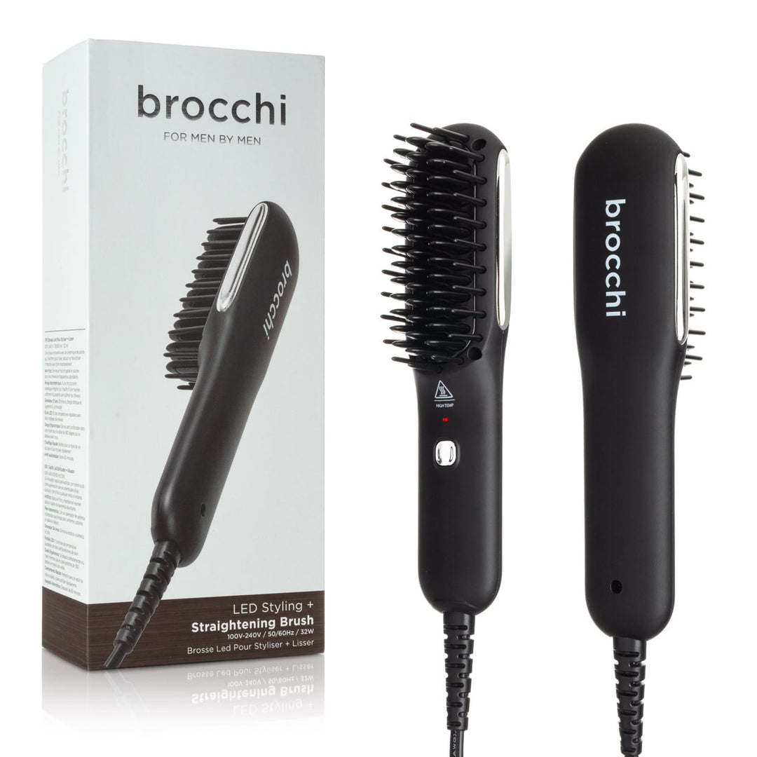 Brocchi LED Hair Straightening Brush Anti-Frizz Ceramic Heat Ergonomic Design Image 1