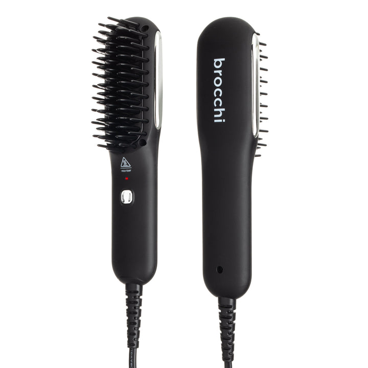 Brocchi LED Hair Straightening Brush Anti-Frizz Ceramic Heat Ergonomic Design Image 2