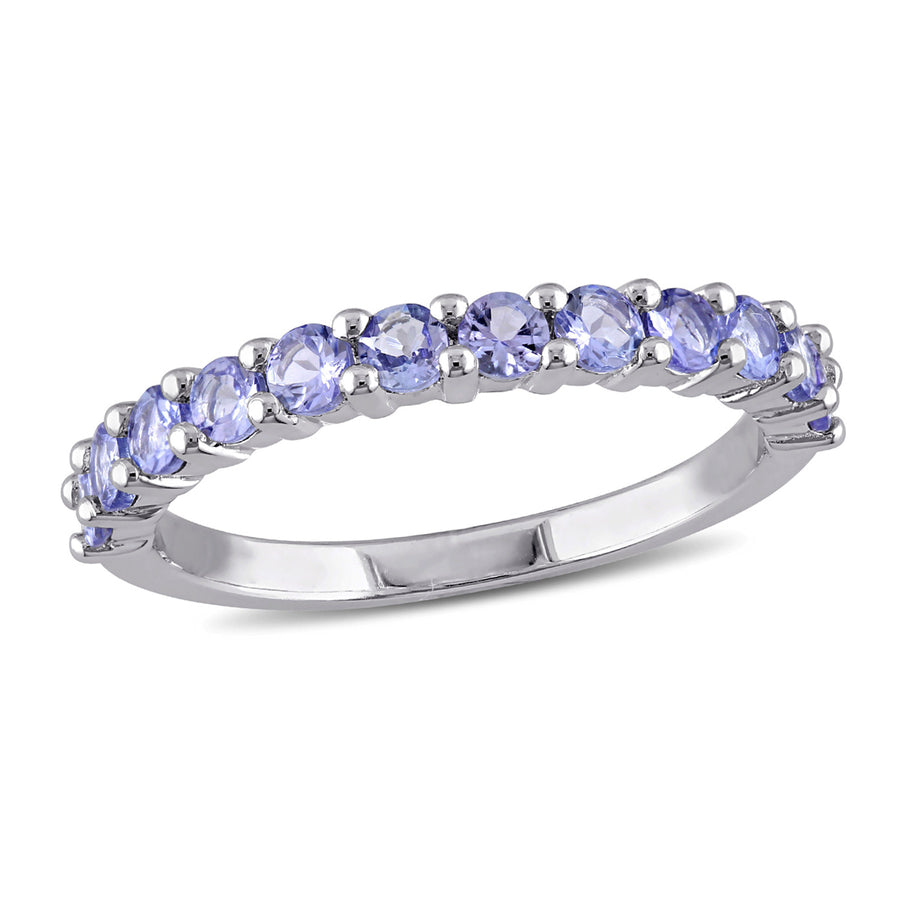 4/5 Carat (ctw) Tanzanite Band Ring in Sterling Silver Image 1