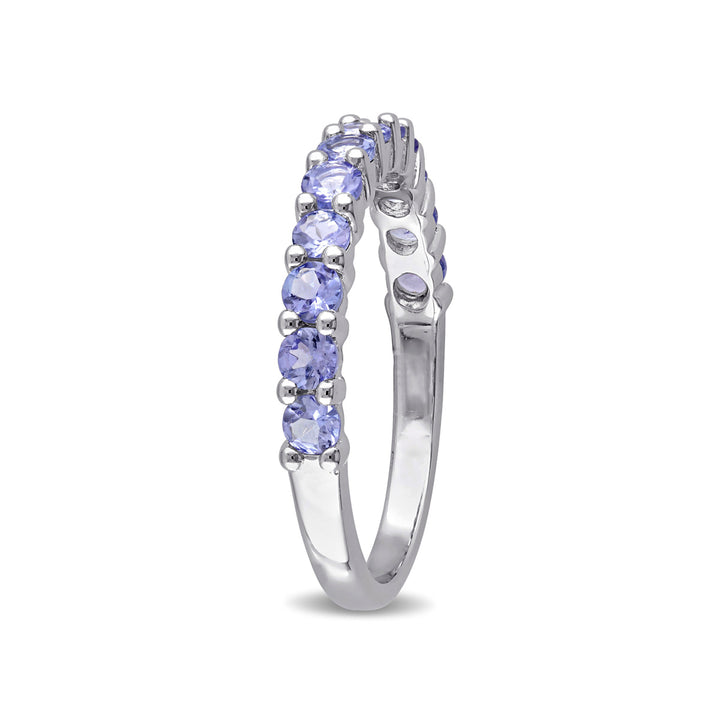 4/5 Carat (ctw) Tanzanite Band Ring in Sterling Silver Image 4