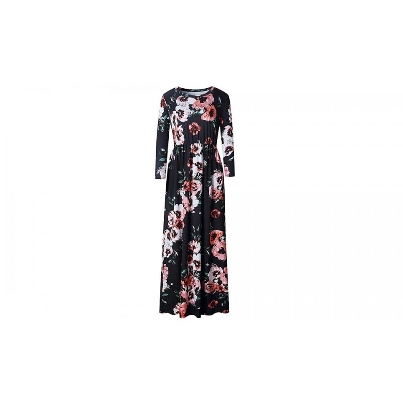 EI Contente Avellina Floral Maxi Dress - Black M (FS-L) Image 1