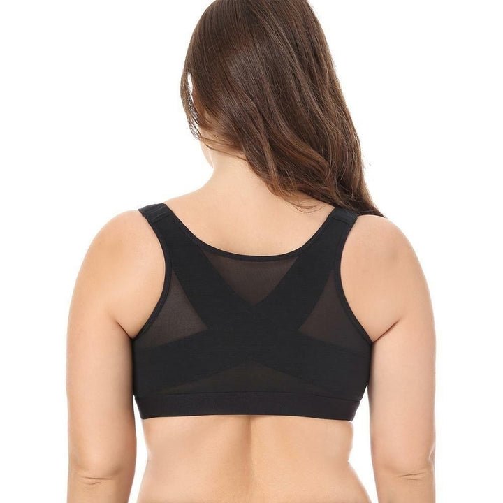 EI Contente Noelle Posture Correcting Bra with Front Fastening - Black XL Image 2