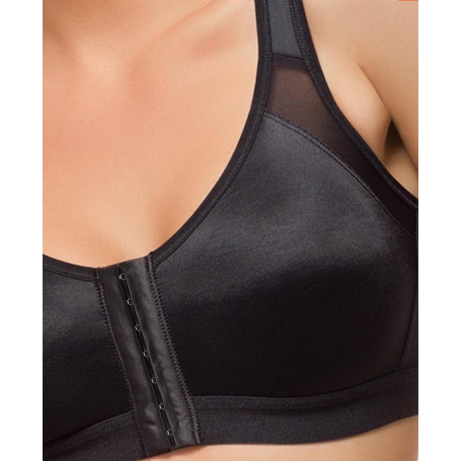 EI Contente Noelle Posture Correcting Bra with Front Fastening - Black L Image 3