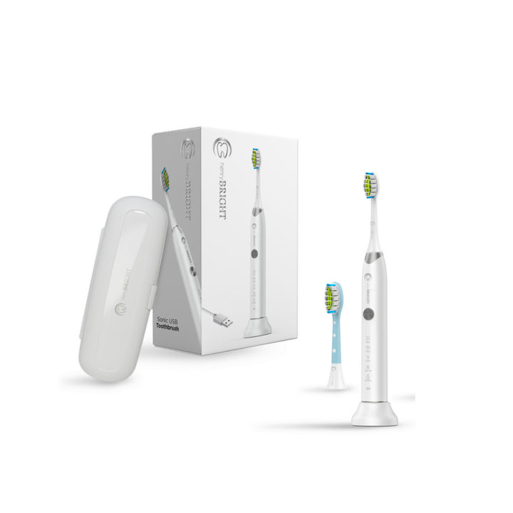 Henry Bright Sonic Electric Toothbrush 5 Mode USB Rechargeable Travel Case 2 Heads Image 1