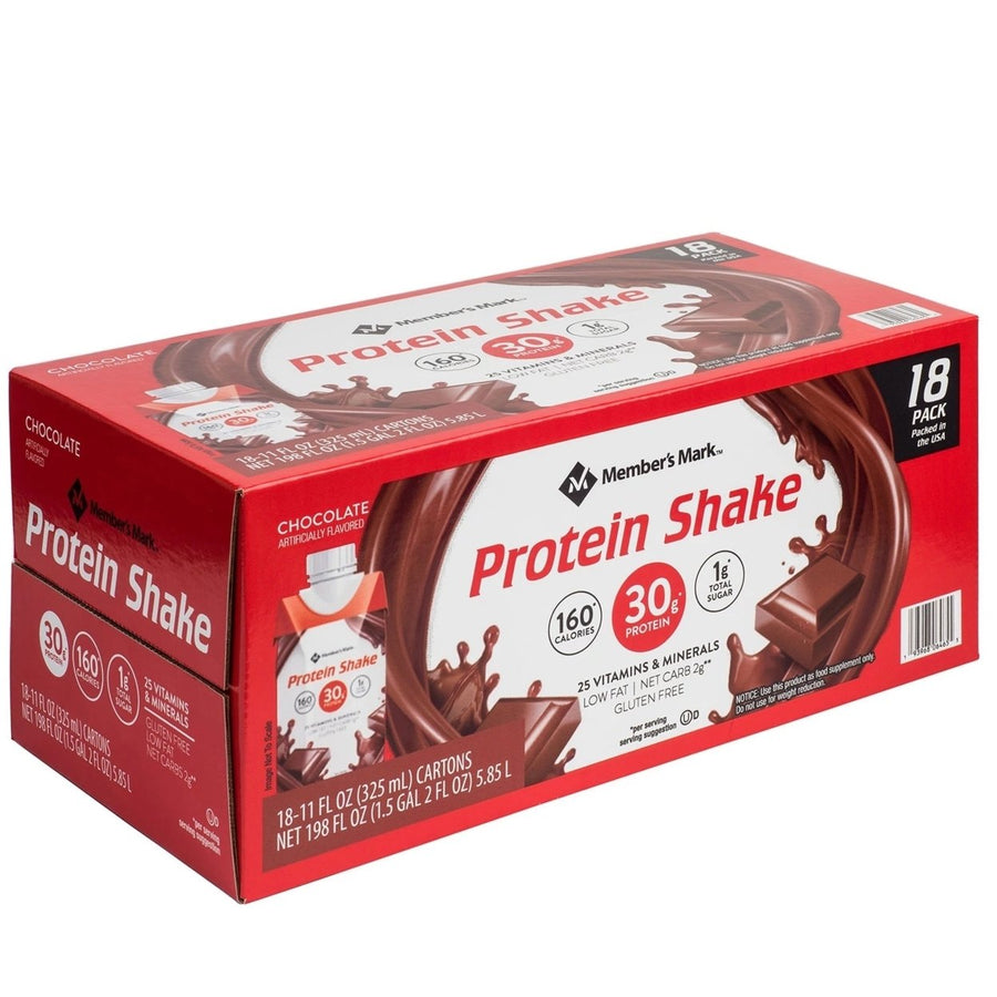 Members Mark High Protein Chocolate Shake 11 Fluid Ounce (Pack of 18) Image 1