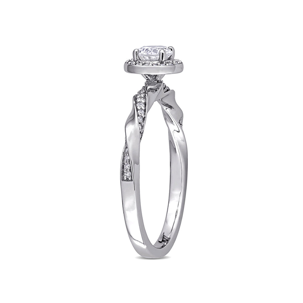 5/8 Carat (ctw H-I, I1-I2) Diamond Twist Engagement Ring in 14K White Gold Image 2