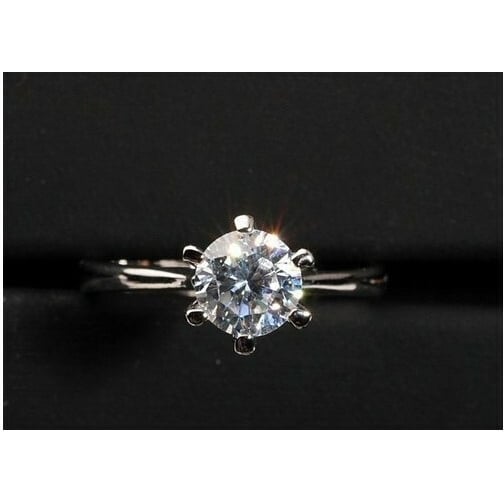 Elegant CZ  Engagement Ring Image 3