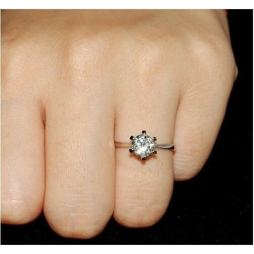 Elegant CZ  Engagement Ring Image 4