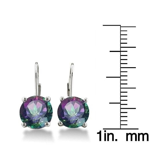 3.50 CTTW  Mystic Topaz Leverback Earrings in Silver plated Image 2