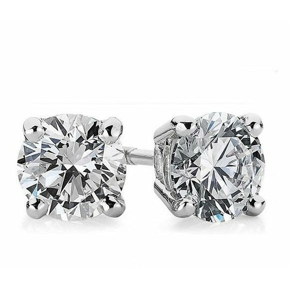 14K White Gold Filled 1.5 ct Round Cut Stud Earrings Image 3