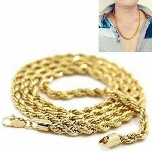 Twist Chain Necklace Yellow Gold Filled Tone 24" inch Image 1