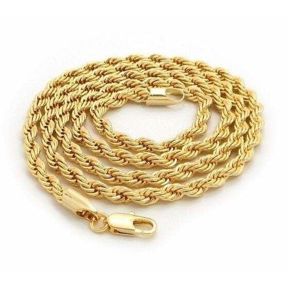 Twist Chain Necklace Yellow Gold Filled Tone 24" inch Image 2