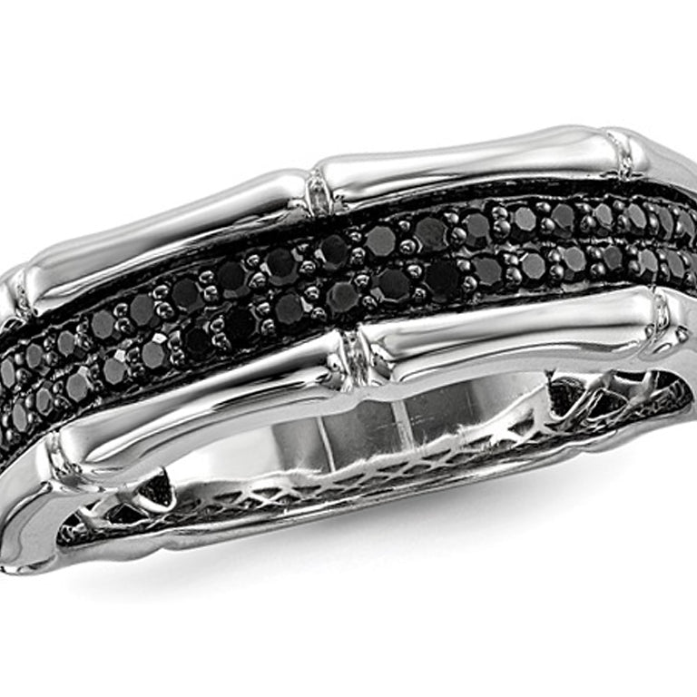2/5 Carat (ctw) Black Diamond Band Ring in Sterling Silver Image 1