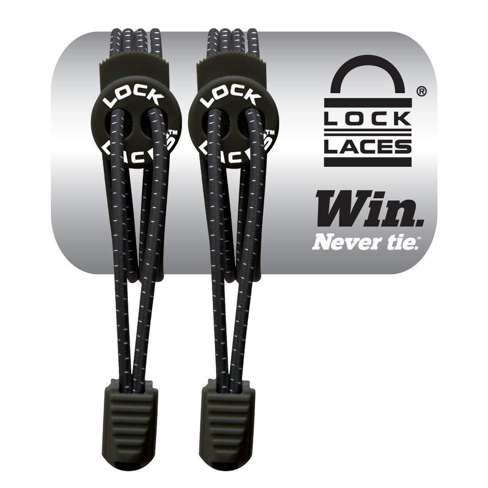 LOCK LACES (Elastic Shoelace and Fastening System) (Black) 48-Inch BLACK Image 2