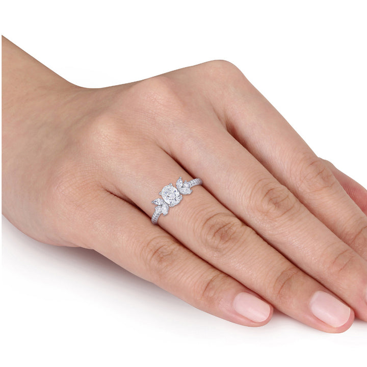 1.10 Carat (ctw H-I, I1-I2) Diamond Engagement Ring in 14K White Gold Image 2