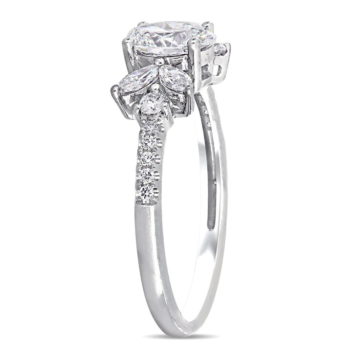 1.10 Carat (ctw H-I, I1-I2) Diamond Engagement Ring in 14K White Gold Image 3