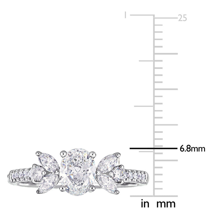 1.10 Carat (ctw H-I, I1-I2) Diamond Engagement Ring in 14K White Gold Image 4
