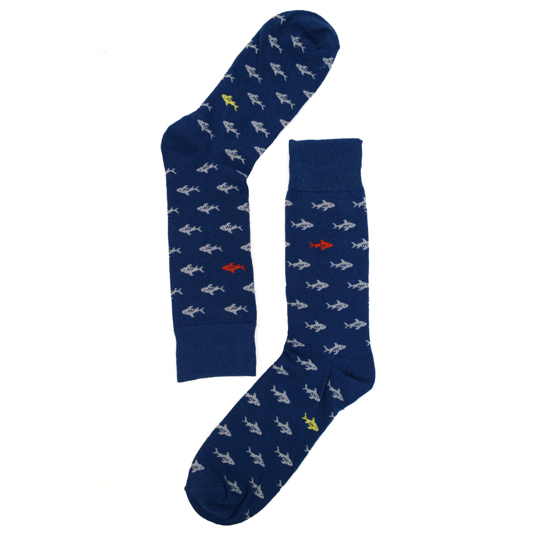 Mens Blue Shark Novelty Socks Fun Crazy Socks Sharks Gifts Image 3