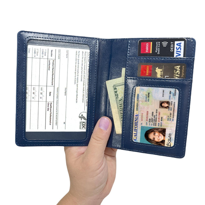 Vaccination Card Holder Passport Wallet Image 1