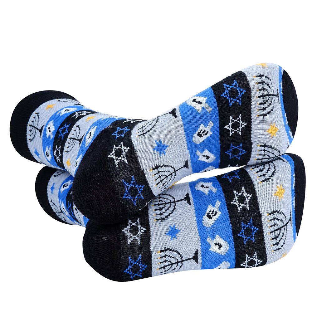 Mens Blue Hanukkah Novelty Socks Image 2