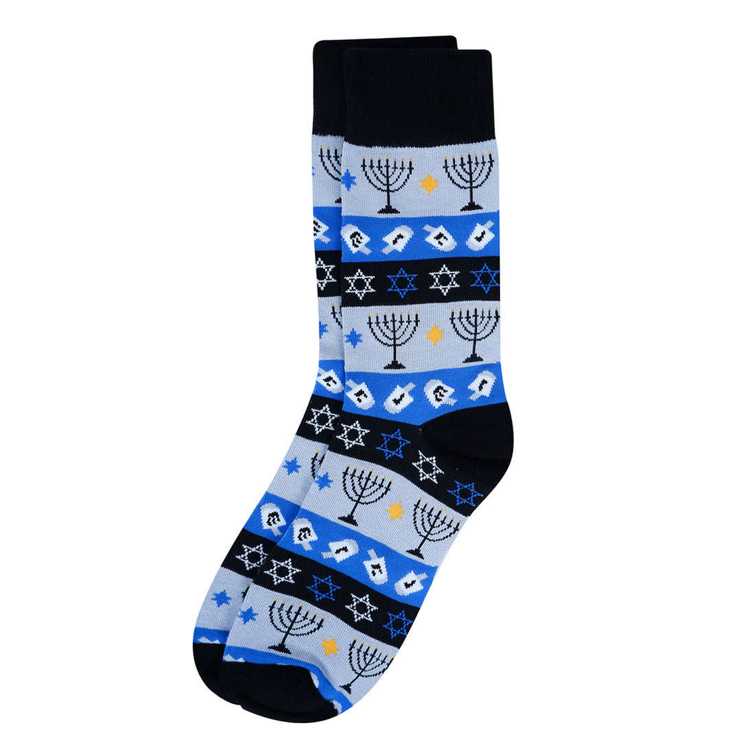 Mens Blue Hanukkah Novelty Socks Image 3