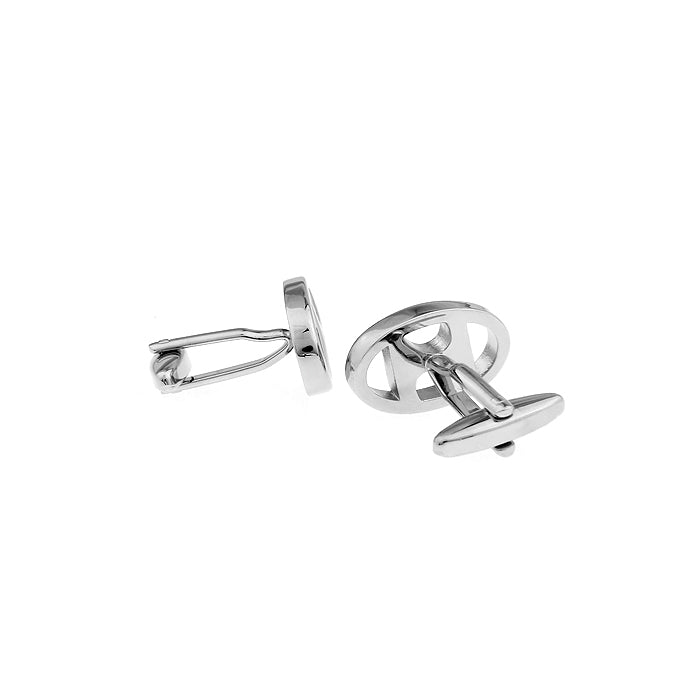Hyundai Cufflinks Silver Cut Out Design Cuff Links with Gift Box Image 2