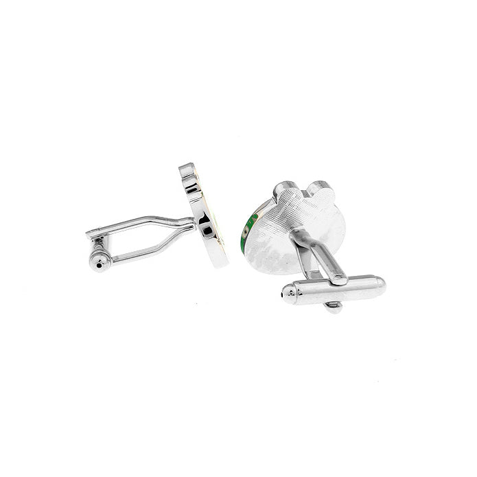 Green Pig Cufflinks Fun Video Game Cuff Links Comes with Gift Box Image 2