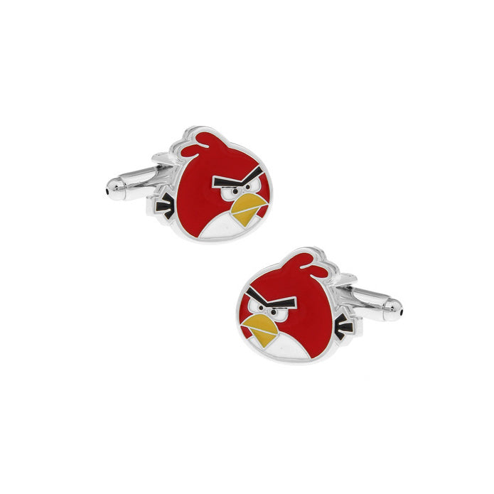 Red Bird Cufflinks Fun Video Game Cuff Links Comes with Gift Box Image 1
