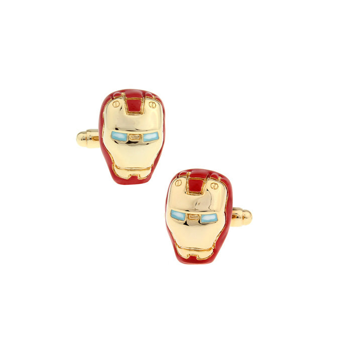 Iron Man Cufflinks Red Gold Edition Enamel Trim Cuff Links Ironman Comes with a Gift Box Image 1