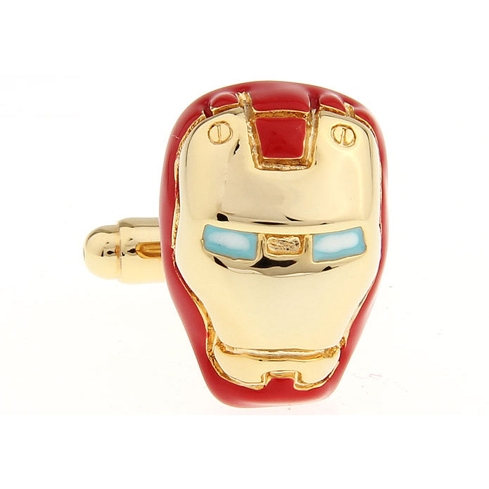 Iron Man Cufflinks Red Gold Edition Enamel Trim Cuff Links Ironman Comes with a Gift Box Image 3