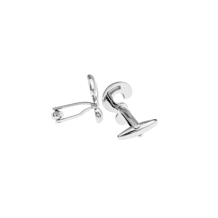 The Riddler Cufflinks Silver Question Marks Cuff Links Comes with Gift Box Image 2