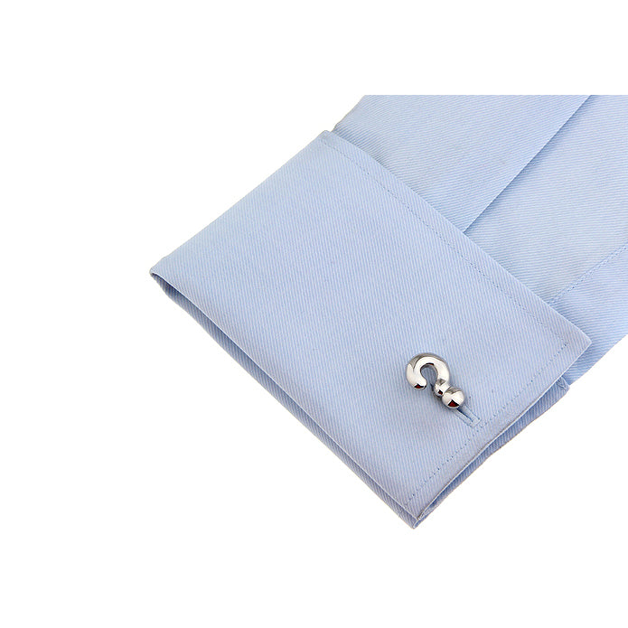 The Riddler Cufflinks Silver Question Marks Cuff Links Comes with Gift Box Image 4
