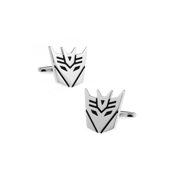 Decepticons Cufflinks Super Hero Transformers Cuff Links Silver Black Show Off Your Hero Keepsakes Cool Fun Collector Image 1