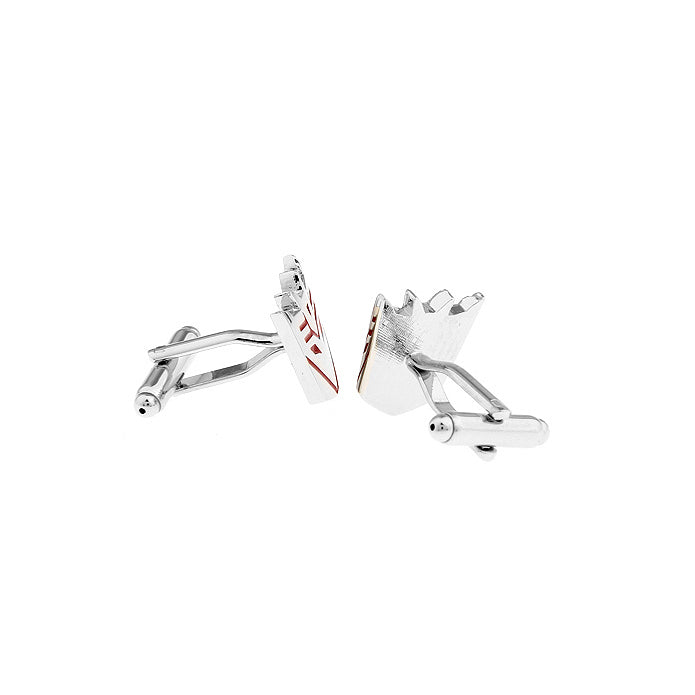Decepticons Cufflinks Super Hero Transformers Cuff Links Silver Red Comes Gift Box Image 2