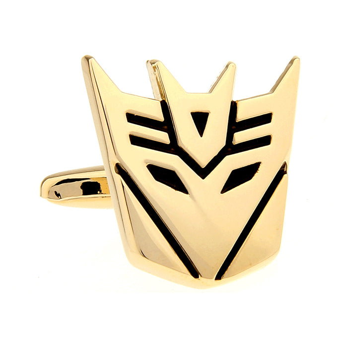 Decepticons Cufflinks Super Hero Transformers Cuff Links Gold Black Show Off Your Hero Keepsakes Cool Fun Collector Image 3