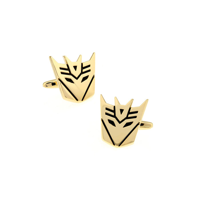 Decepticons Cufflinks Super Hero Transformers Cuff Links Gold Black Show Off Your Hero Keepsakes Cool Fun Collector Image 4