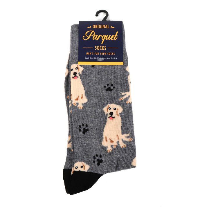 Dog Socks Mens Novelty Retriever Dog Socks Gray Fun Socks Image 4