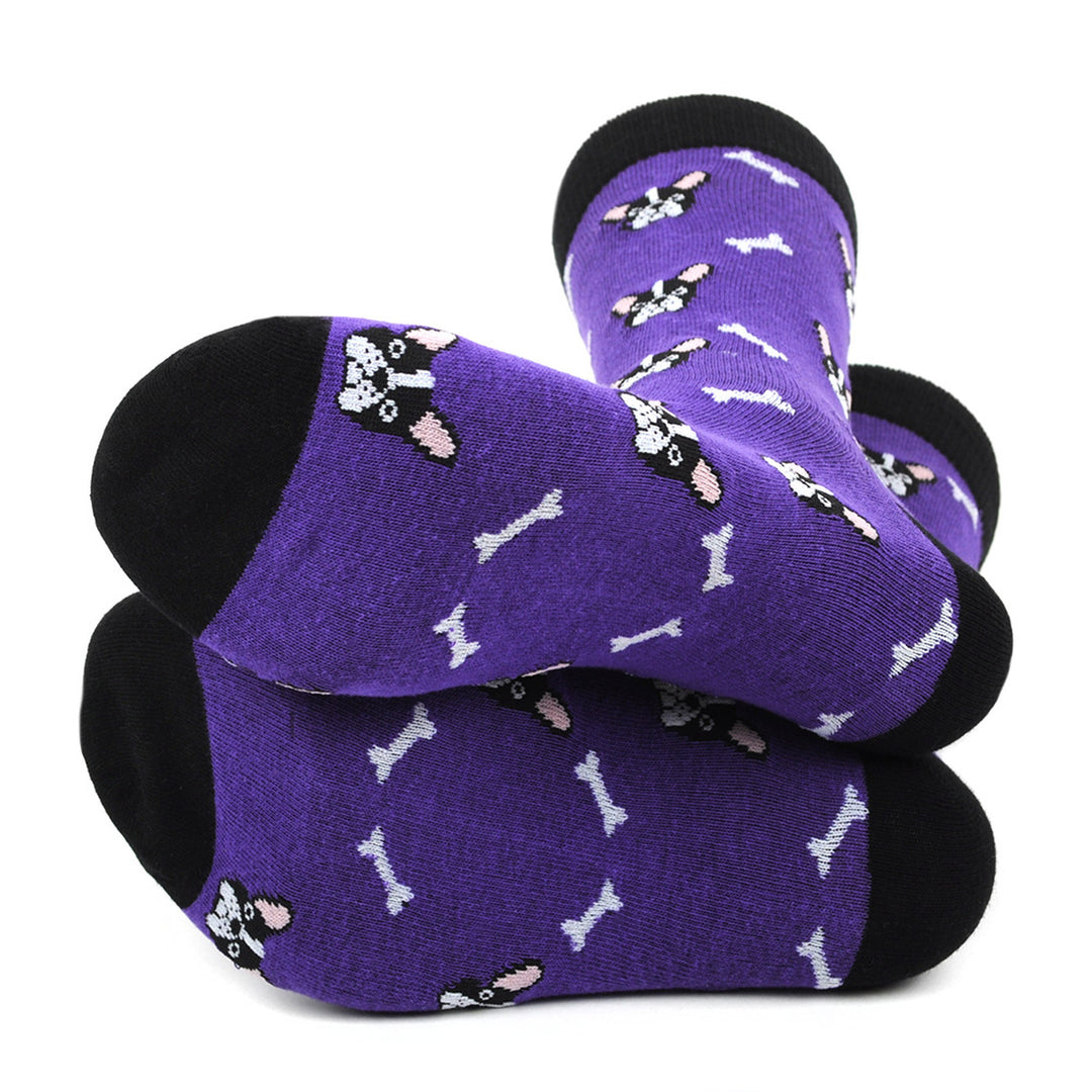 Mens French Bulldog Novelty Socks Purple Image 3