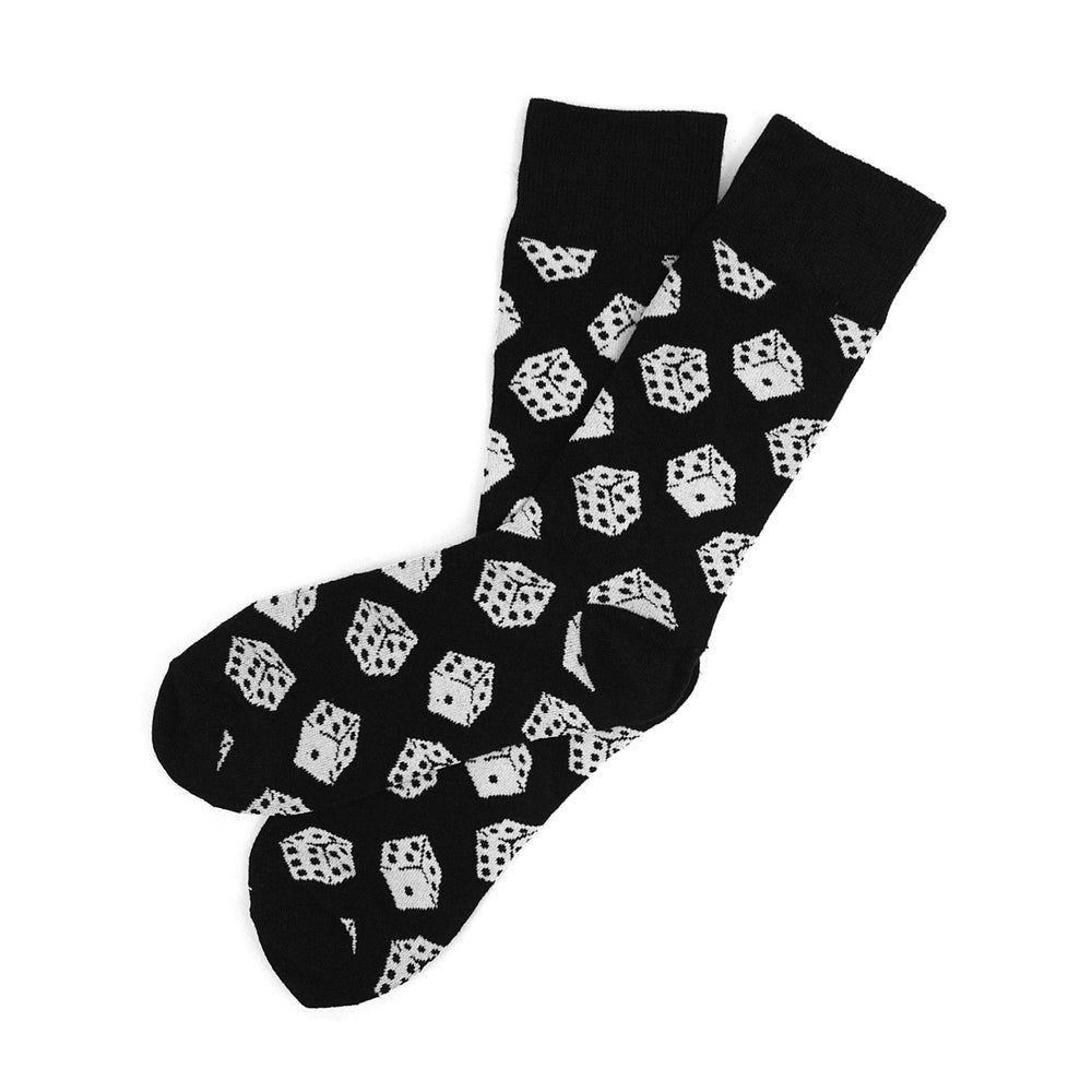 Mens Dice Novelty Socks Black White Dice Image 2