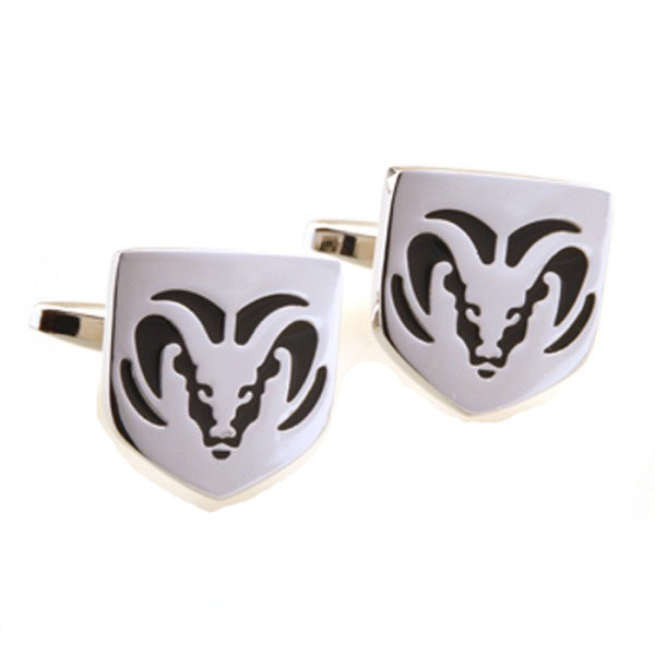 Ram Truck Cufflinks Silver Edition Black Enamel Cuff Links Comes with Gift Box Image 1