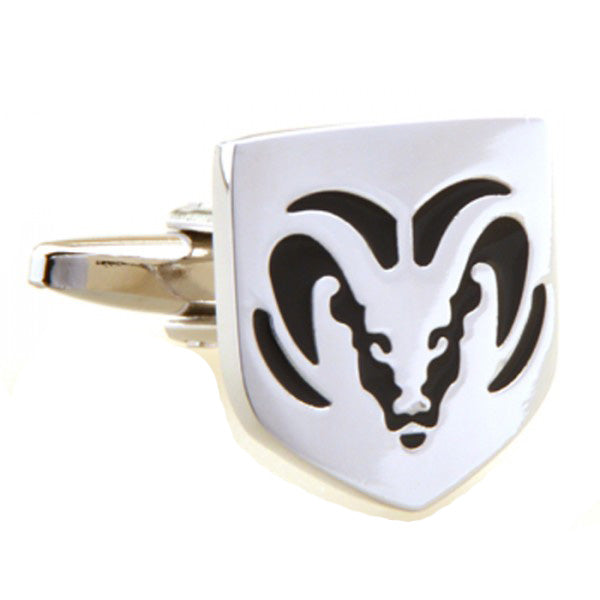 Ram Truck Cufflinks Silver Edition Black Enamel Cuff Links Comes with Gift Box Image 3