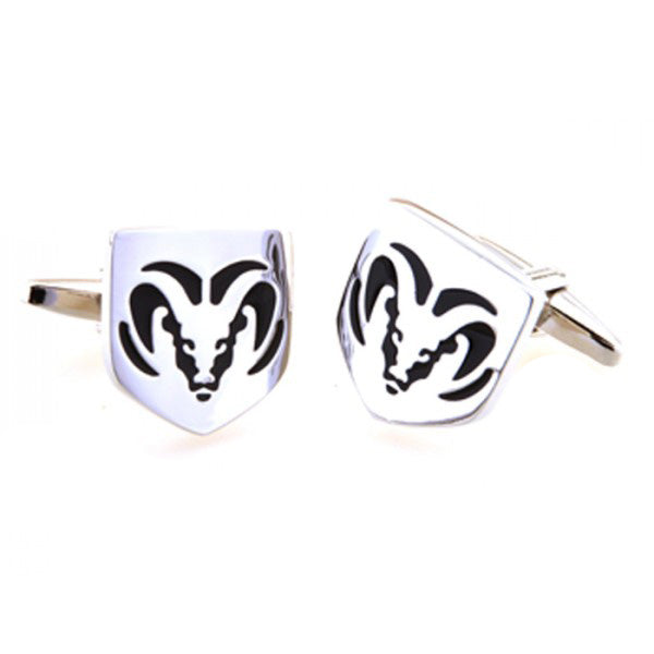 Ram Truck Cufflinks Silver Edition Black Enamel Cuff Links Comes with Gift Box Image 4