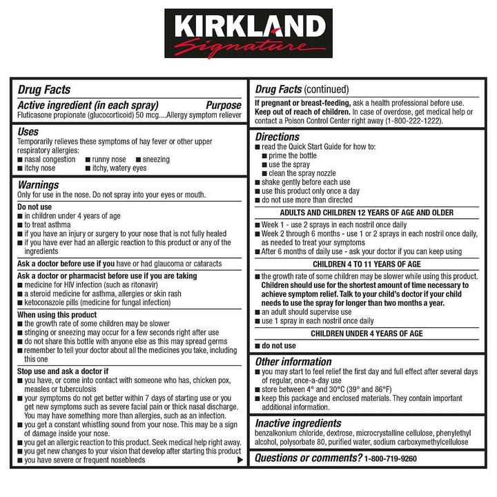 Kirkland Signature Aller-Flo 50mcg. Allergy Spray 720 Metered Sprays Image 3