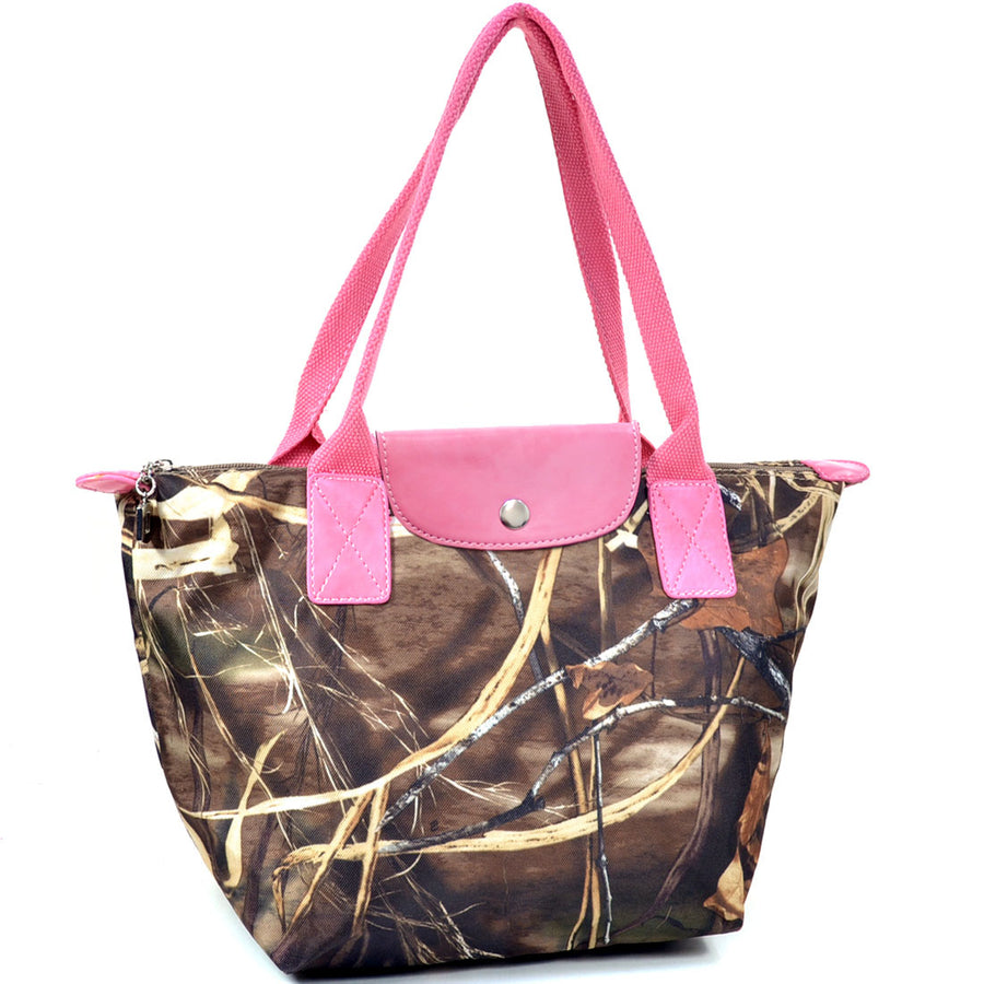 Womens Vintage Camouflage Laptop Tote Shoulder Bag Faux Leather Work Purse 13.5W Image 1