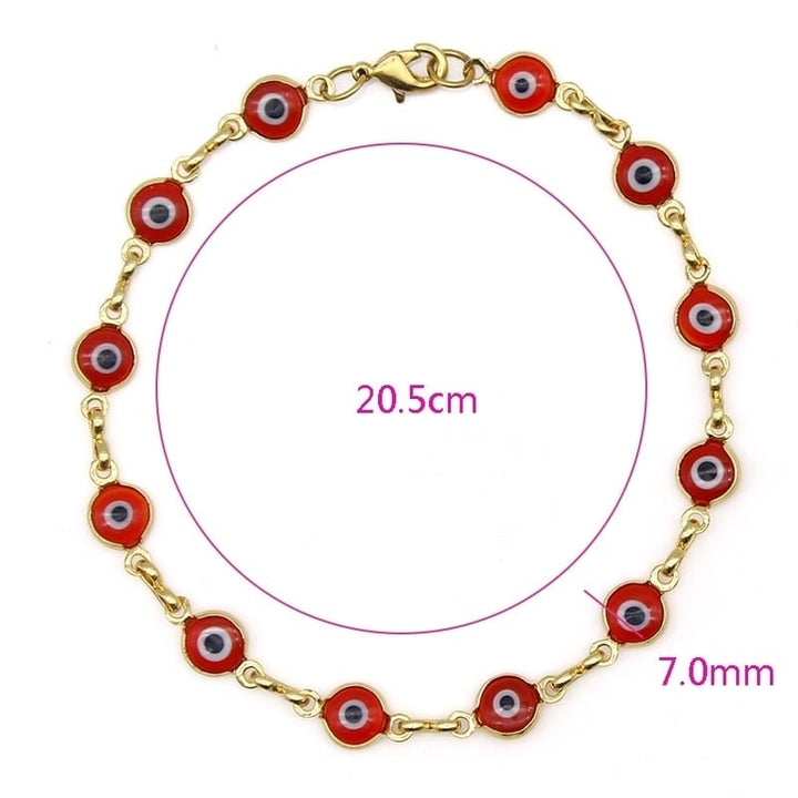 18k Gold Filled High Polish Finsh Evil Eye Bracelet Image 4