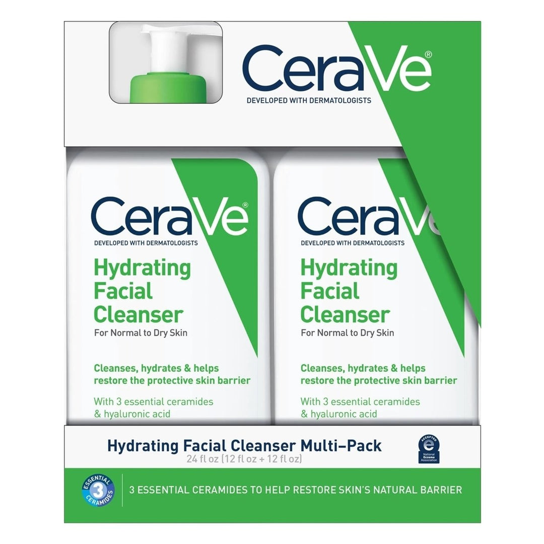 CeraVe Gentle Hydrating Facial Cleanser 12 Ounce (Pack of 2) Image 1