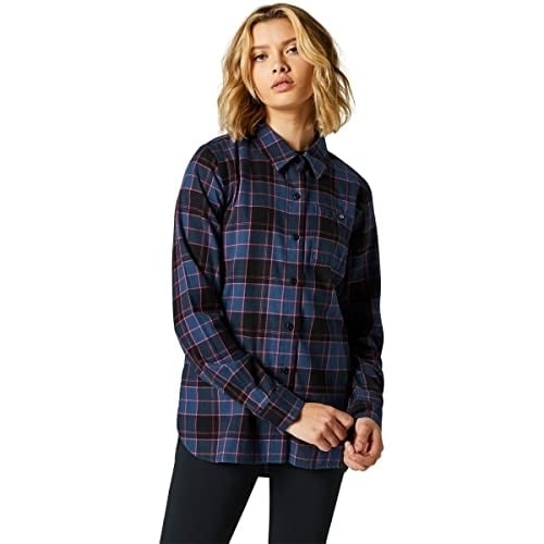 Fox Racing Womens Pines Flannel Dark Indo Size Medium Lightweight Shirt Image 1