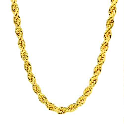 24K Yellow Gold Filled 6MM Twist Rope Chain Necklace Great Gift Image 1