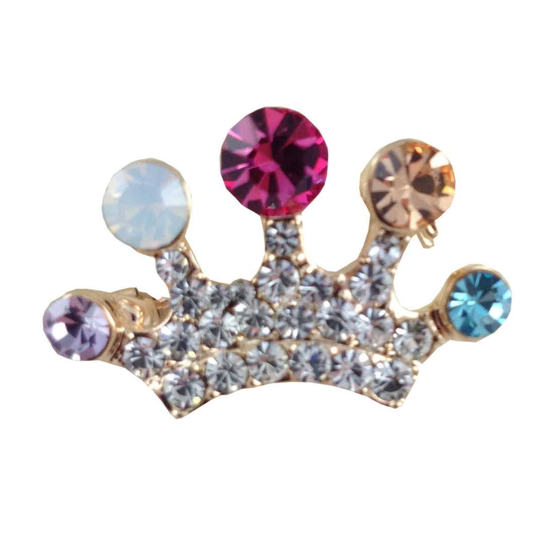 Royal Crown Lapel Pin Royal Westminster Silver Crowns Big Colorful Crystals The Royal Family Clear Crystals Main Crown Image 1