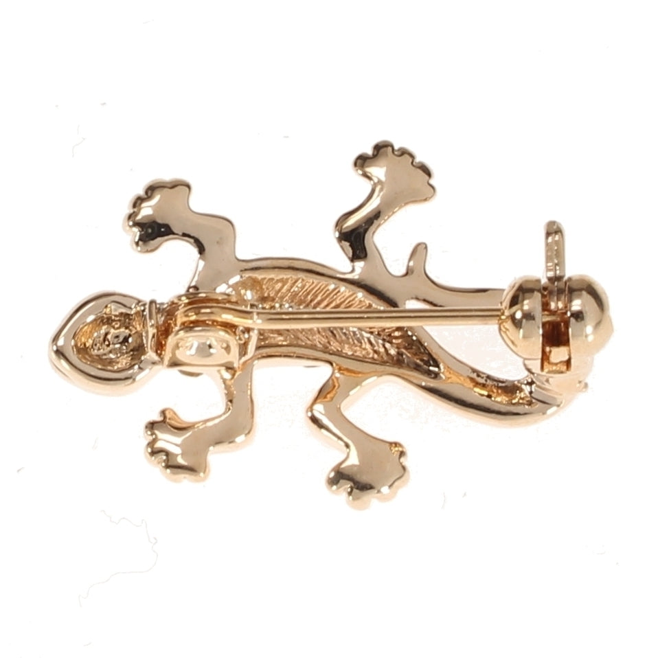 Lizard Pin 3D Design Gold with Clear Crystals Enamel Pin Lizard Lapel Pin Highly Detailed Tie Tack Backpack Pin Lanyard Image 2